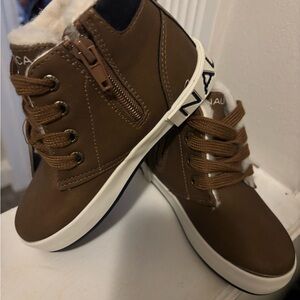 Nautica Brown Toddler Boots with White Sole